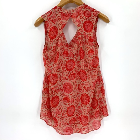 Cabi Vita Blouse #5037, Pink Paisley and Floral Sleeveless Cowl Neck Top, Medium - Picture 12 of 14